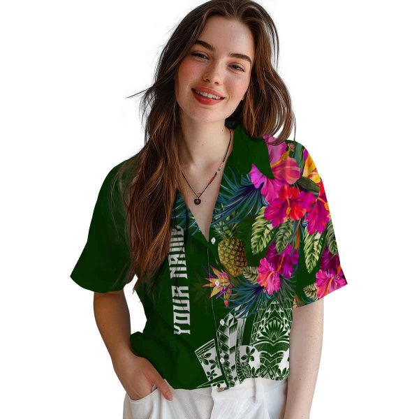 Pineapple Floral Polynesian Hawaiian Shirt Trendy