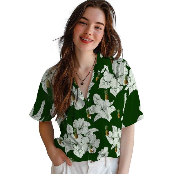 Pineapple Hibiscus Blooms Hawaiian Shirt Trendy