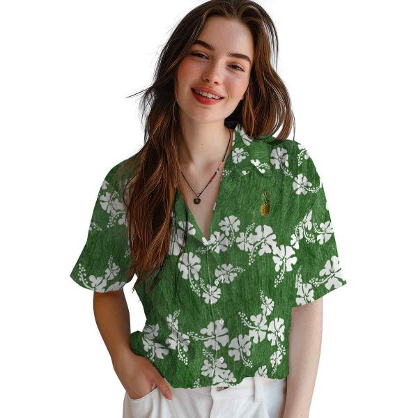 Pineapple Hibiscus Clusters Hawaiian Shirt Trendy