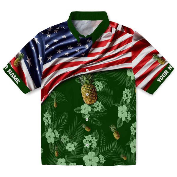 Pineapple US Flag Hibiscus Hawaiian Shirt Best selling