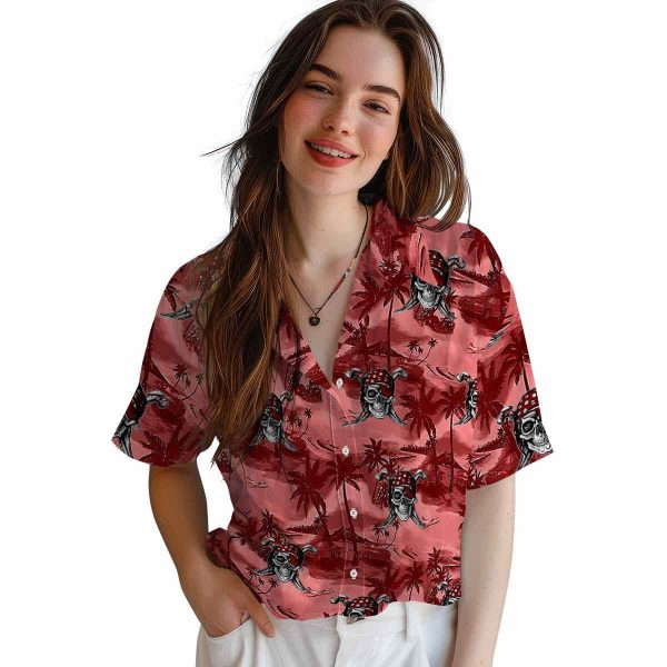 Pirate Coastal Palms Hawaiian Shirt Trendy