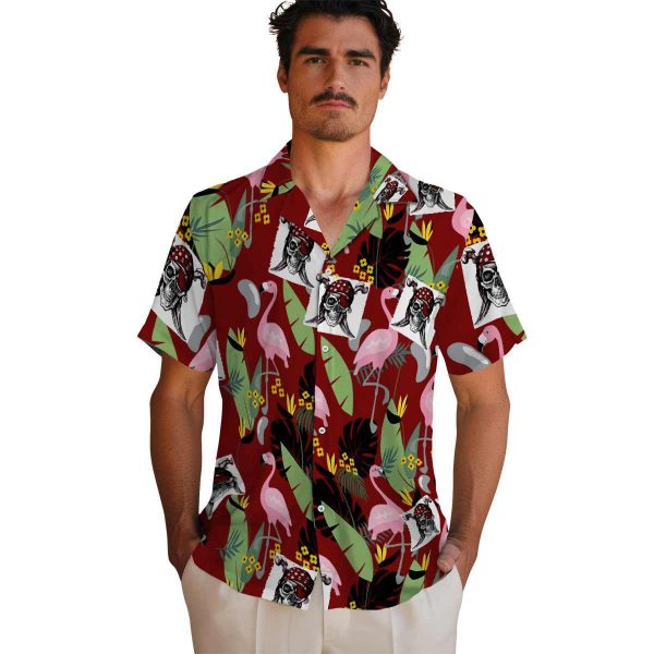 Pirate Flamingo Leaves Hawaiian Shirt High quality