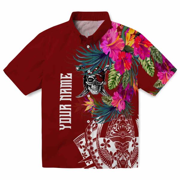 Pirate Floral Polynesian Hawaiian Shirt Best selling