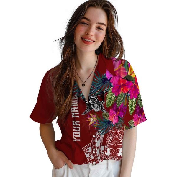 Pirate Floral Polynesian Hawaiian Shirt Trendy