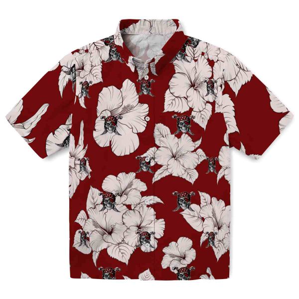 Pirate Hibiscus Blooms Hawaiian Shirt Best selling