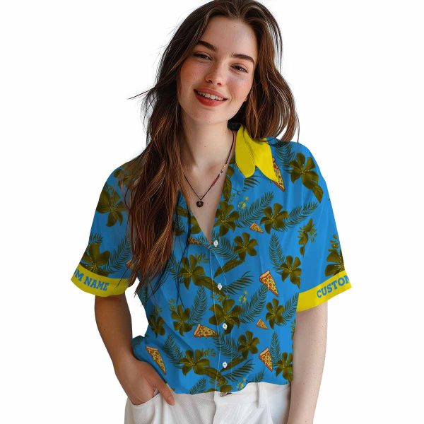 Pizza Botanical Print Hawaiian Shirt Trendy