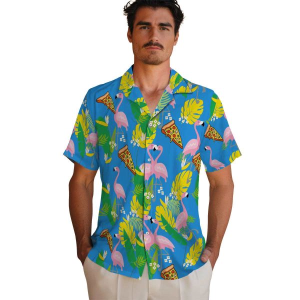 Pizza Flamingo Foliage Hawaiian Shirt High quality