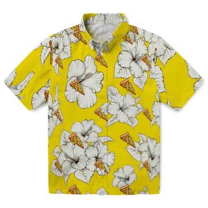 Pizza Hibiscus Blooms Hawaiian Shirt Best selling