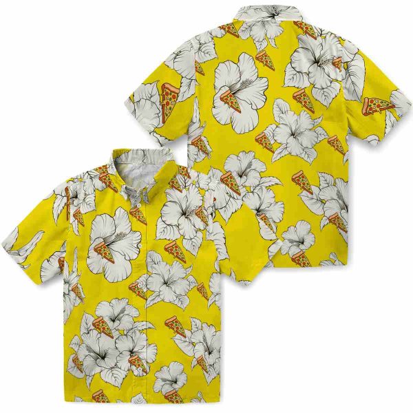 Pizza Hibiscus Blooms Hawaiian Shirt Latest Model