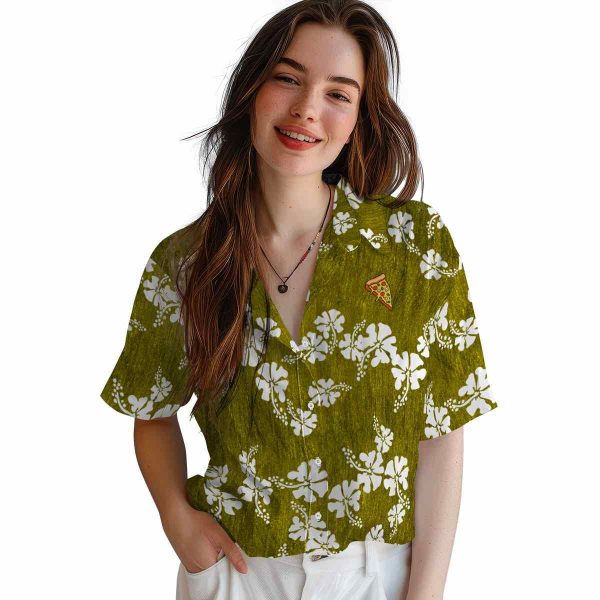 Pizza Hibiscus Clusters Hawaiian Shirt Trendy