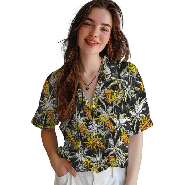 Pizza Palm Pattern Hawaiian Shirt Trendy