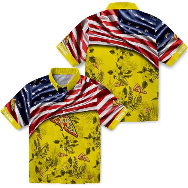 Pizza US Flag Hibiscus Hawaiian Shirt Latest Model