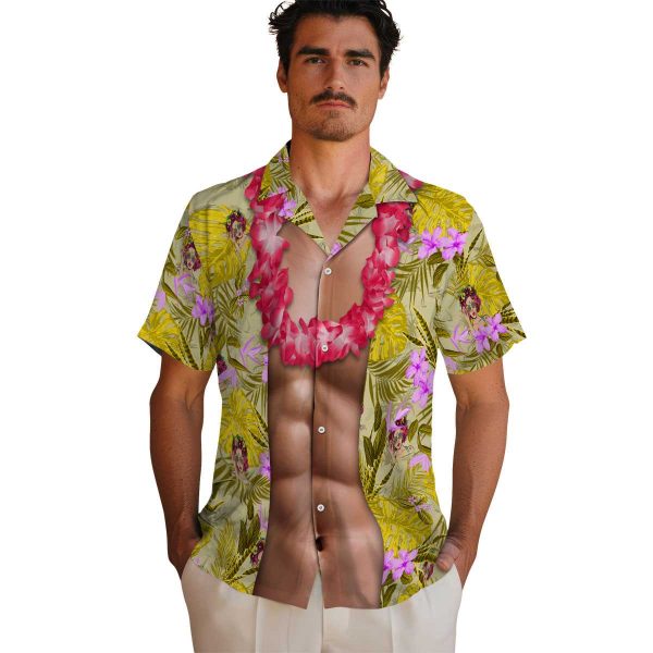 Pop Chest Illusion Hawaiian Shirt High quality