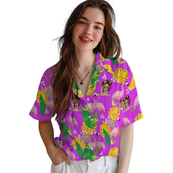 Pop Flamingo Foliage Hawaiian Shirt Trendy