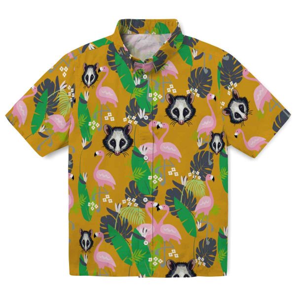 Possum Flamingo Foliage Hawaiian Shirt Best selling