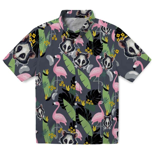 Possum Flamingo Leaves Hawaiian Shirt Best selling