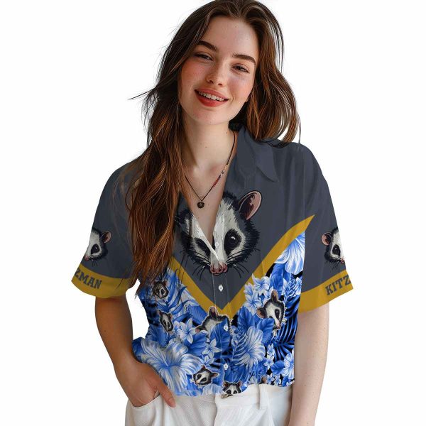 Possum Floral Chevron Hawaiian Shirt Trendy