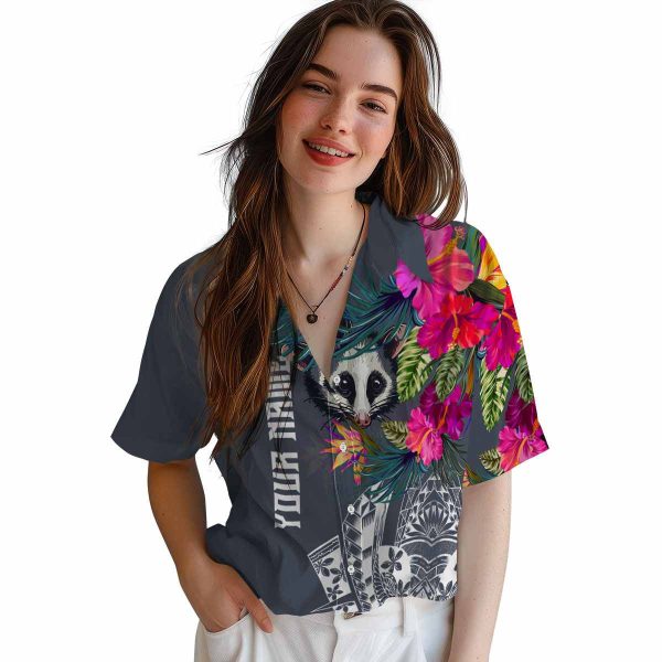 Possum Floral Polynesian Hawaiian Shirt Trendy