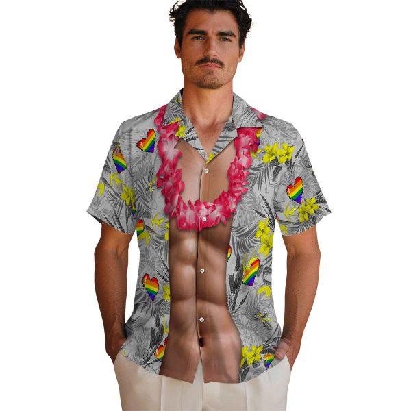 Pride Chest Illusion Hawaiian Shirt High quality