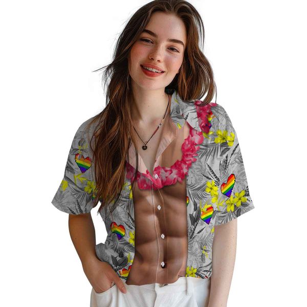 Pride Chest Illusion Hawaiian Shirt Trendy