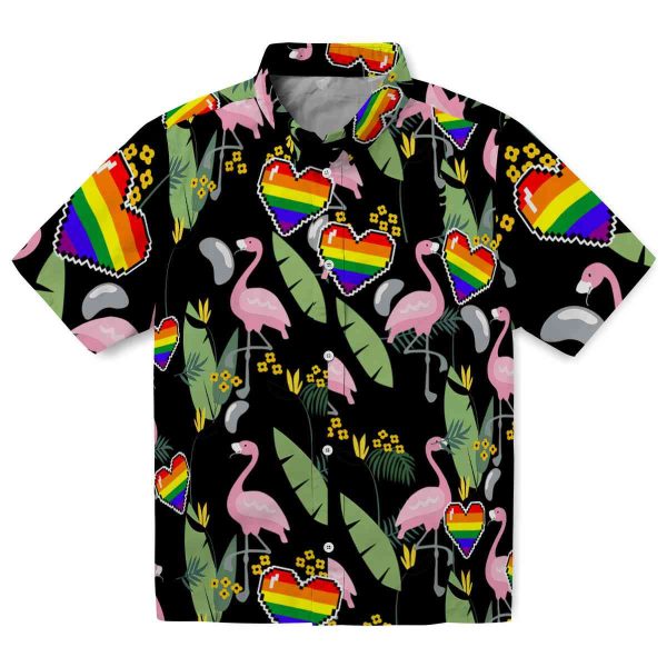 Pride Flamingo Leaves Hawaiian Shirt Best selling