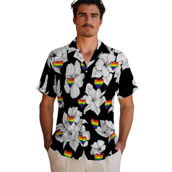 Pride Hibiscus Blooms Hawaiian Shirt High quality