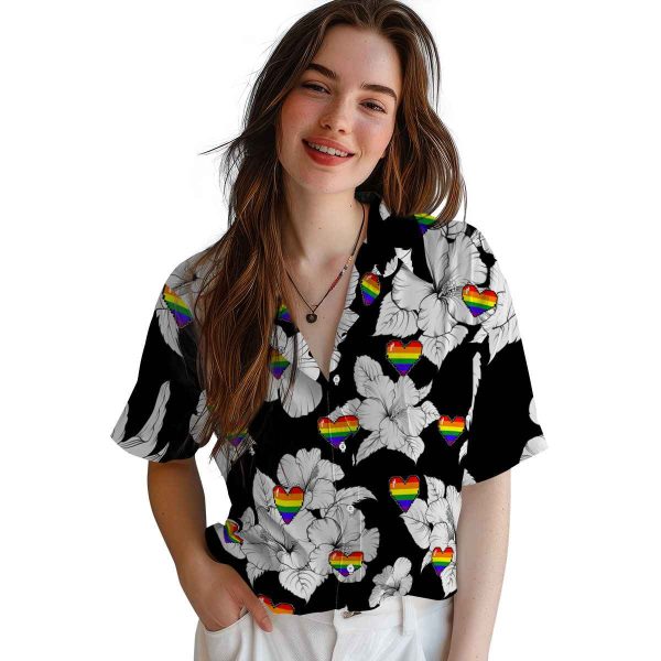 Pride Hibiscus Blooms Hawaiian Shirt Trendy