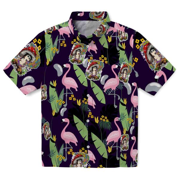 Psychedelic Flamingo Leaves Hawaiian Shirt Best selling