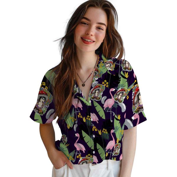 Psychedelic Flamingo Leaves Hawaiian Shirt Trendy