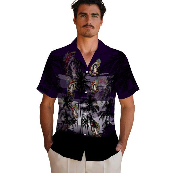 Psychedelic Sunset Scene Hawaiian Shirt High quality