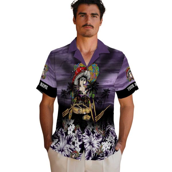 Psychedelic Tropical Canoe Hawaiian Shirt High quality