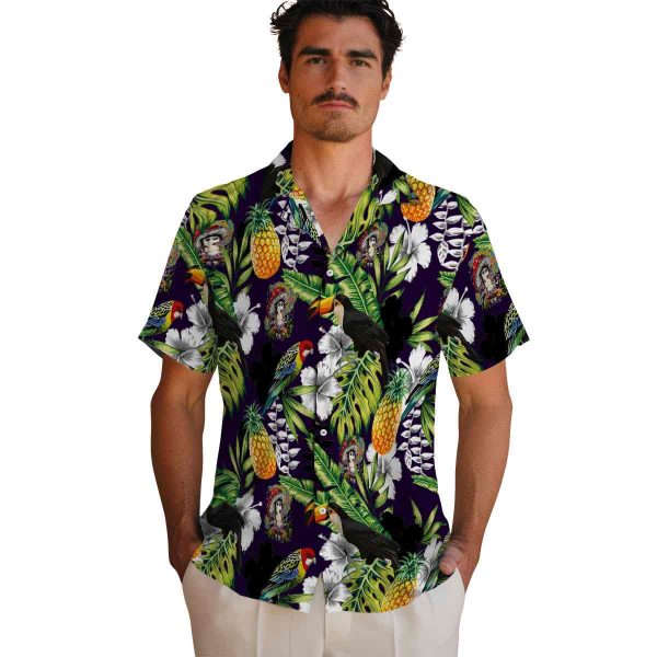 Psychedelic Tropical Toucan Hawaiian Shirt High quality