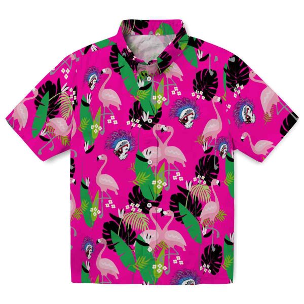 Punk Flamingo Foliage Hawaiian Shirt Best selling