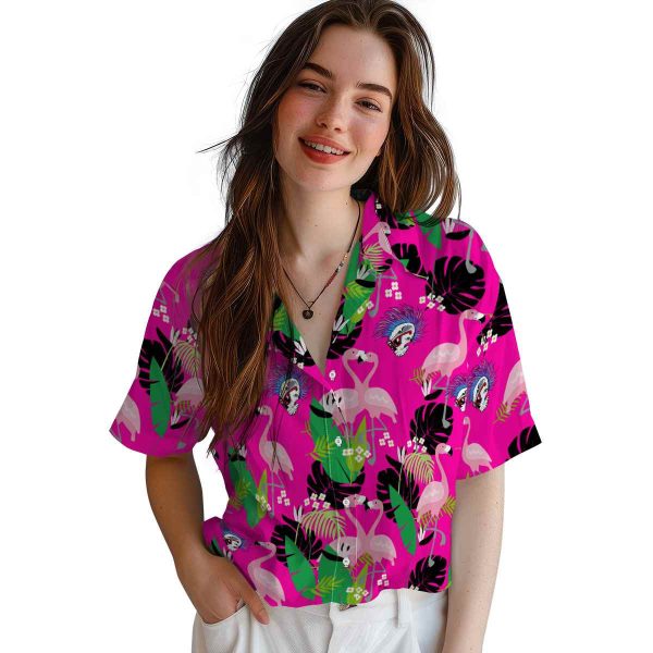 Punk Flamingo Foliage Hawaiian Shirt Trendy