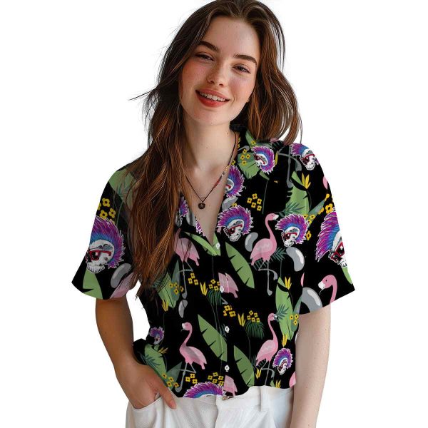 Punk Flamingo Leaves Hawaiian Shirt Trendy