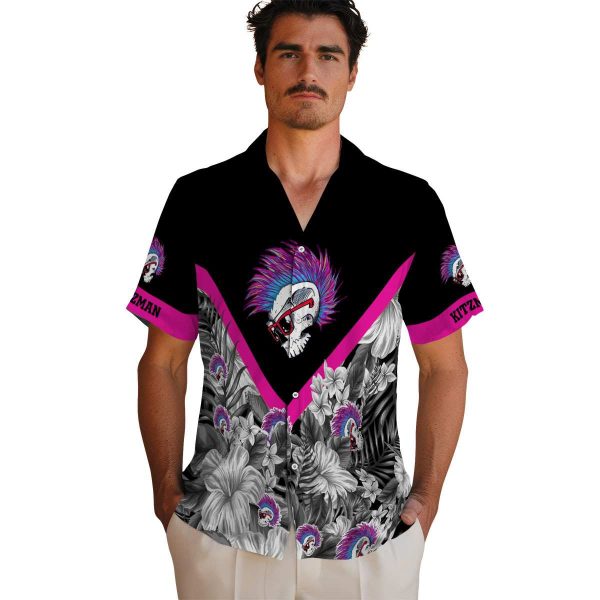 Punk Floral Chevron Hawaiian Shirt High quality