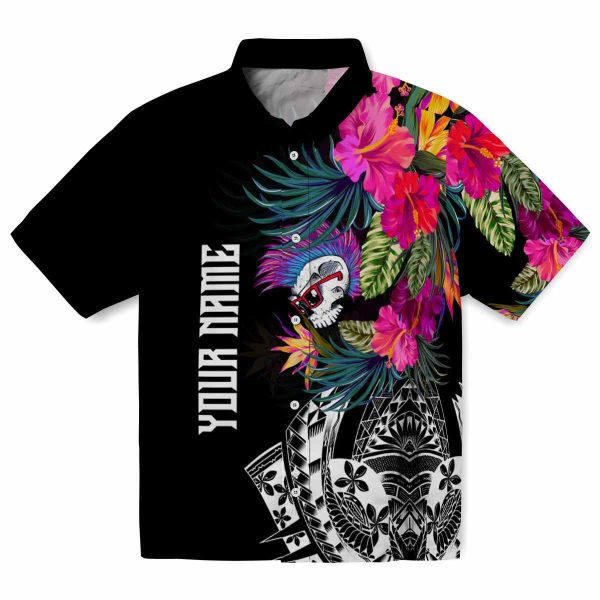 Punk Floral Polynesian Hawaiian Shirt Best selling