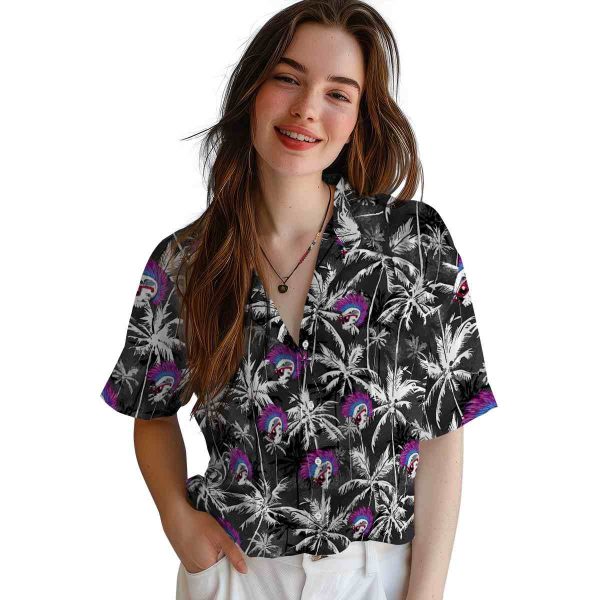 Punk Palm Pattern Hawaiian Shirt Trendy