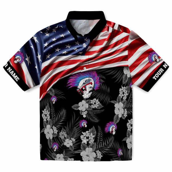 Punk US Flag Hibiscus Hawaiian Shirt Best selling