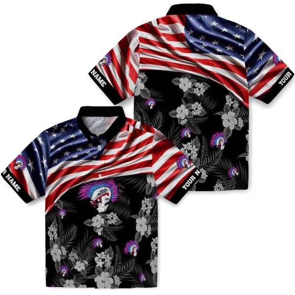 Punk US Flag Hibiscus Hawaiian Shirt Latest Model