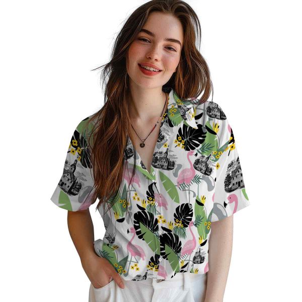 Puritan Flamingo Leaves Hawaiian Shirt Trendy