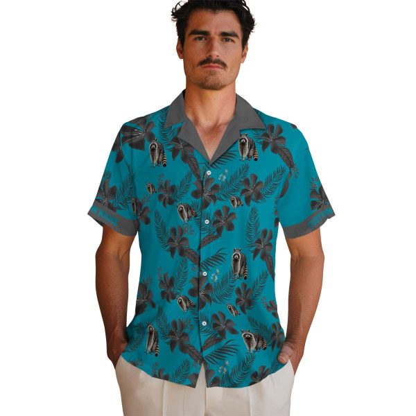 Raccoon Botanical Print Hawaiian Shirt High quality