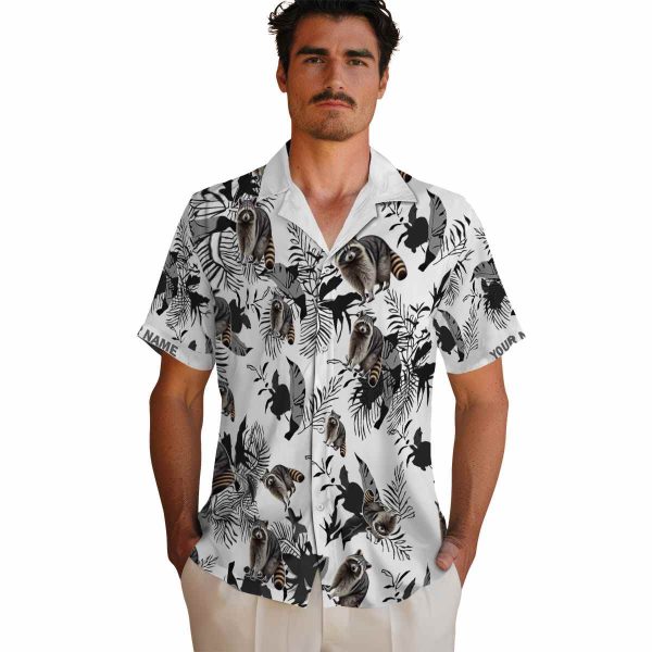 Raccoon Botanical Theme Hawaiian Shirt High quality