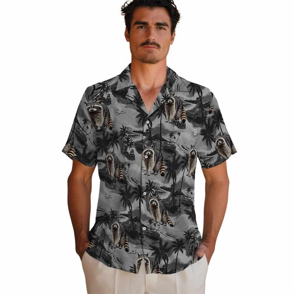 Raccoon Coastal Palms Hawaiian Shirt High quality