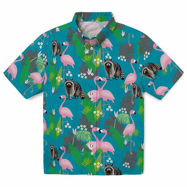 Raccoon Flamingo Foliage Hawaiian Shirt Best selling