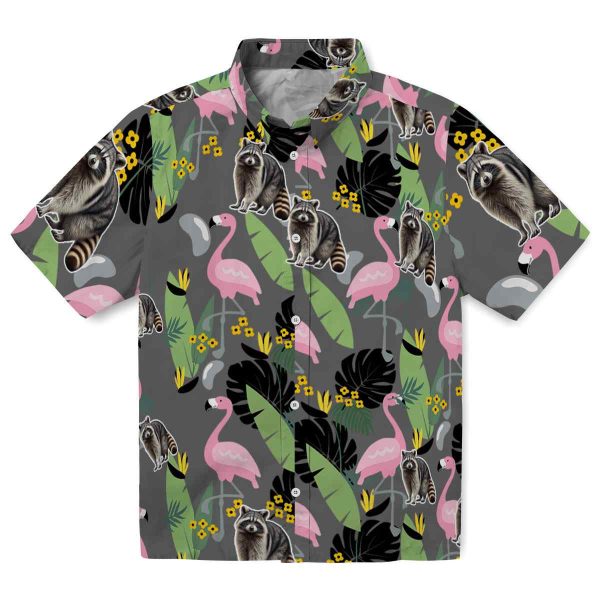 Raccoon Flamingo Leaves Hawaiian Shirt Best selling