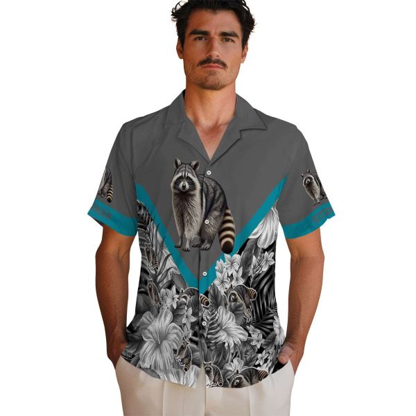 Raccoon Floral Chevron Hawaiian Shirt High quality