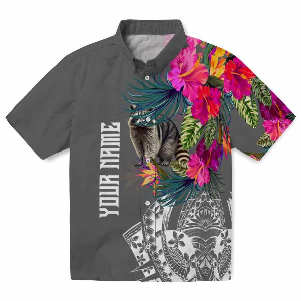 Raccoon Floral Polynesian Hawaiian Shirt Best selling