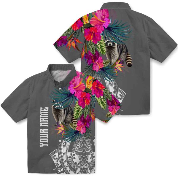 Raccoon Floral Polynesian Hawaiian Shirt Latest Model