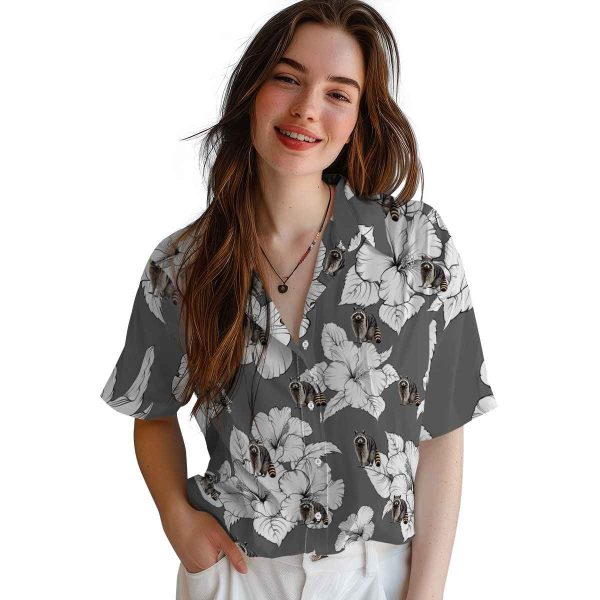 Raccoon Hibiscus Blooms Hawaiian Shirt Trendy